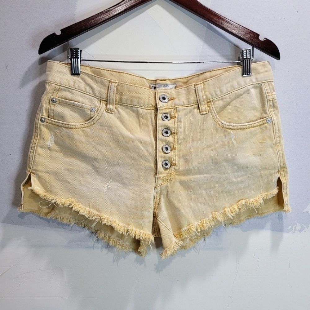 Free People Yellow Shorts